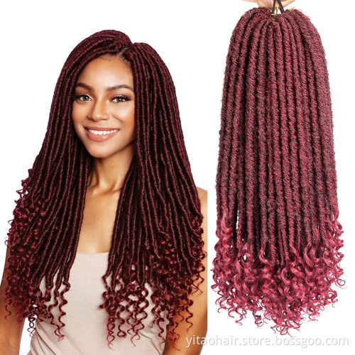 Wholesale Silver Gray Synthetic Braiding Hair Extensions Dreadlocks  Brown Red Soft Straight Faux Locs Crochet Braids Hair